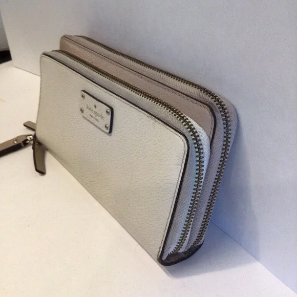 Kate Spade Anita Grove Street Leather Double Zipper Wallet Two Tone‎ - Picture 6 of 11